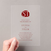 Wappen Monogram Typografy Wedding Acryleinladungen (Insitu (Handheld))