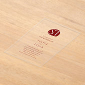 Wappen Monogram Typografy Wedding Acryleinladungen (Ablage )