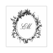 Wappen Monogram Viktorianisch Botanisches Hochzeit Gummistempel (Prägung)