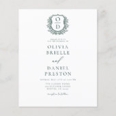 Wappen Monogram Wedding QR Code Einladung (Vorderseite)