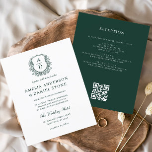 Wappen Monogram Wedding QR Code Einladung