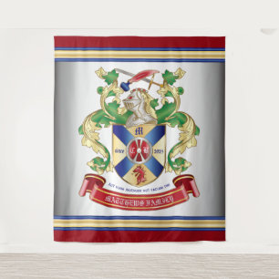 Wappen-Monogramm des SilberRitterschilds Wandteppich
