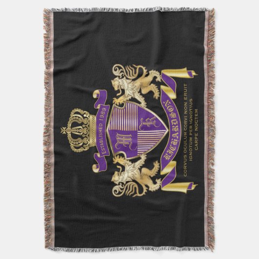 Wappen Monogramm-Emblem-goldenes Löwe-Schild Decke (Vorderseite Vertikal)