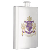 Wappen Monogramm-Emblem-goldenes Löwe-Schild Flachmann (Rechts)