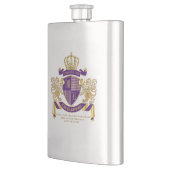 Wappen Monogramm-Emblem-goldenes Löwe-Schild Flachmann (Links)