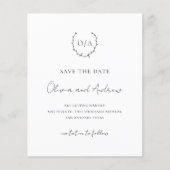 Wappen-Monogramm-Hochzeit speichern Sie das Datum (Vorderseite)