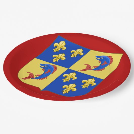 Wappen, Name hinzufügen Pappteller (Schrägansicht)