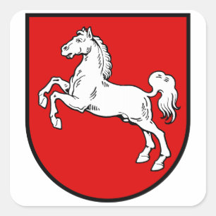 Wappen Niedersachsens (Deutschland) Quadratischer Aufkleber