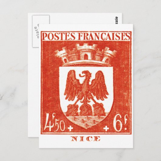 Wappen, Nizza, Frankreich Postkarte (Vorne/Hinten)