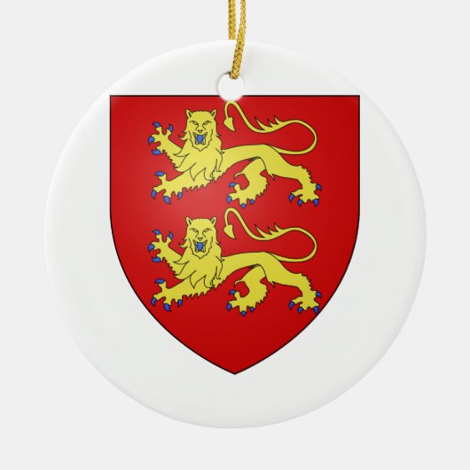 Wappen Normandies (Frankreich) Keramikornament (Vorne)