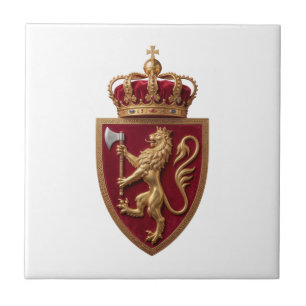 Wappen Norwegens Landeswappen Symbol Emblem Flagge Fliese