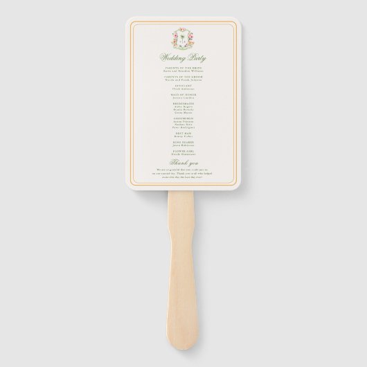 Wappen Palm Tree Monogram Tropical Wedding Program Fächer (Rückseite)