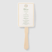 Wappen Palm Tree Monogram Tropical Wedding Program Fächer (Vorderseite)