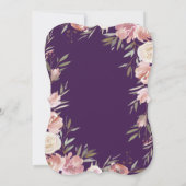 Wappen Peach Peonings Lila Rosa Pensionskurs Party Einladung (Rückseite)