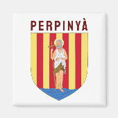Wappen Perpignans, FRANKREICH Magnet (Vorne)