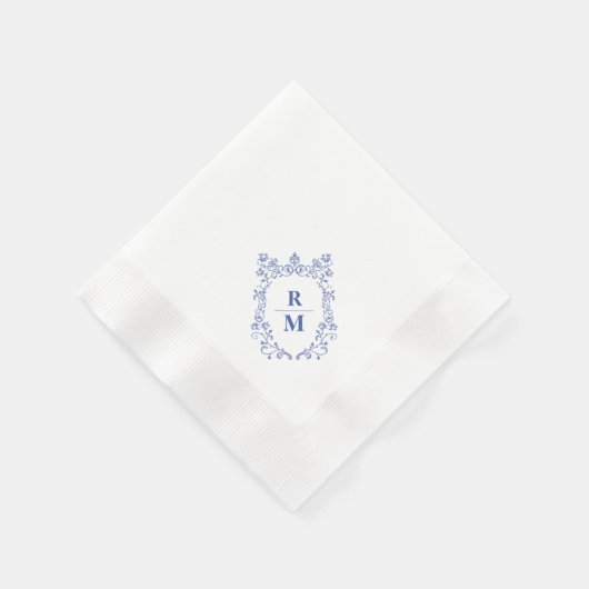 Wappen personalisiert Hochzeit Monogram Papier Nap Serviette (Ecke)