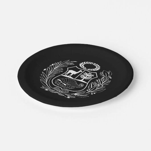 Wappen Peruanisches Party Pappteller (Schrägansicht)