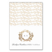 WAPPEN-Platzkarte für abgefaltete englische und ko Tischnummer (Vorderseite)