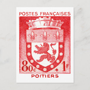 Wappen, Poiters Frankreich Postkarte