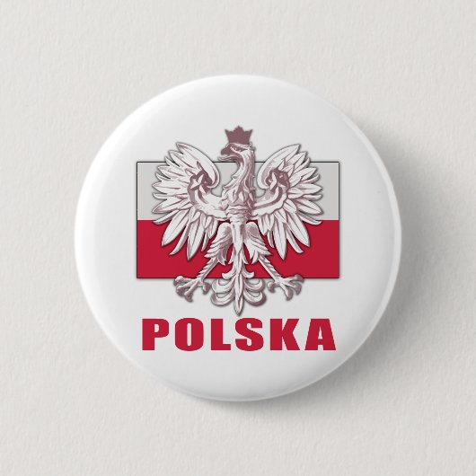 Wappen Polens Polska Button (Vorderseite)