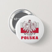 Wappen Polens Polska Button (Vorne & Hinten)