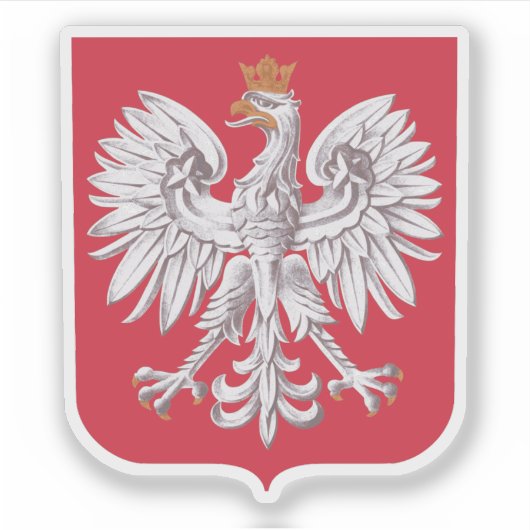 Wappen Polens - v3 Aufkleber (Vorderseite)