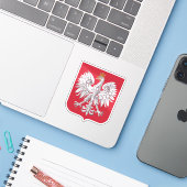 Wappen Polens - v3 Aufkleber (Laptop mit iPhone)
