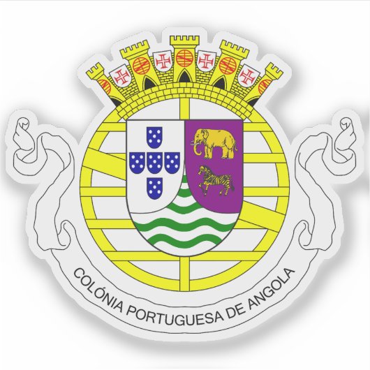 Wappen portugiesischen Angolas (1935-1951) Aufkleber (Vorderseite)