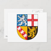 Wappen-Postkarte des Saarlandes Postkarte (Vorne/Hinten)