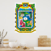 Wappen Puebla Offizielles mexikanisches Heraldry-L Poster (Küche)