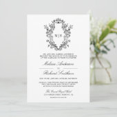 Wappen QR Code Wedding Einladung (Stehend Vorderseite)