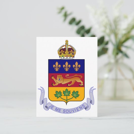 Wappen Québec Offiziell Kanada Heraldry Logo Postkarte (Stehend Vorderseite)