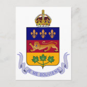 Wappen Québec Offiziell Kanada Heraldry Logo Postkarte (Vorderseite)
