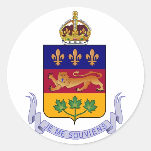 Wappen Québec Offiziell Kanada Heraldry Logo Runder Aufkleber (Vorderseite)