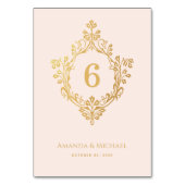 Wappen Rosa Imitats Gold Tischnummer (Rückseite)