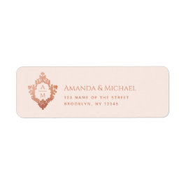 Wappen Rosa Rose Gold Vintage Wedding Monogram