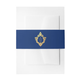 Wappen Royal Blue Imitate Gold Verziert Wedding Mo Einladungsbanderole