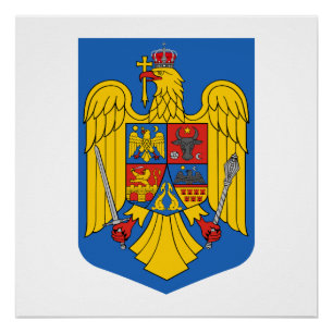 Wappen Rumänien Landeswappen Symbol Emblem Flagge Poster