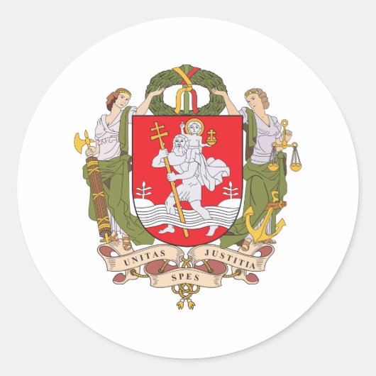 Wappen Runder Aufkleber (Vorderseite)
