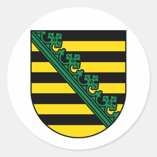 Wappen Sachsens (Sachsen), DEUTSCHE Aufkleber (Vorderseite)