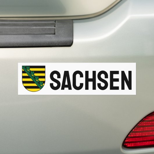 Wappen Sachsens (Sachsen), DEUTSCHE Autoaufkleber (Auf Auto)