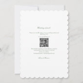 Wappen Sage Green Monogram QR Code Hochzeit Einladung (Rückseite)