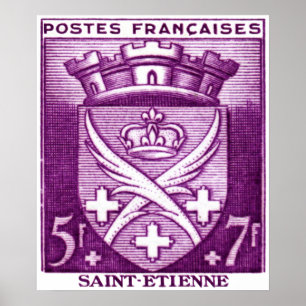 Wappen, Saint Etienne Frankreich Poster