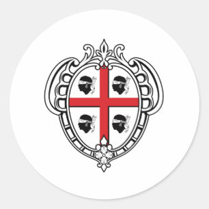 Wappen Sardiniens (Italien) Runder Aufkleber
