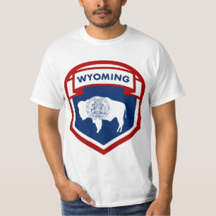 Wappen-Schildstil des Wyoming-Zustands T-Shirt