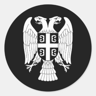 Wappen Serbiens, doppelköpfiger weißer Adler Runder Aufkleber