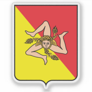 Wappen Siziliens, Italien Aufkleber