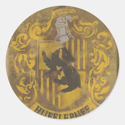 Wappen-Spray-Farbe Harry Potter | Hufflepuff Runder Aufkleber (Vorderseite)