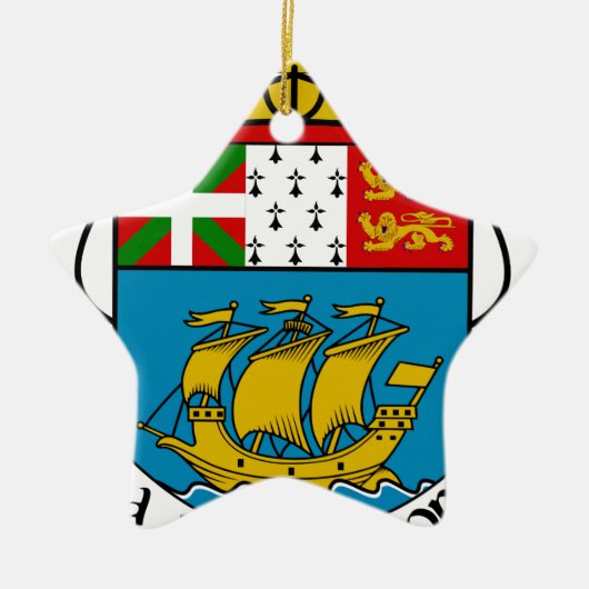 Wappen St. Pierre und Miquelon (Frankreich) Keramikornament (Vorne)