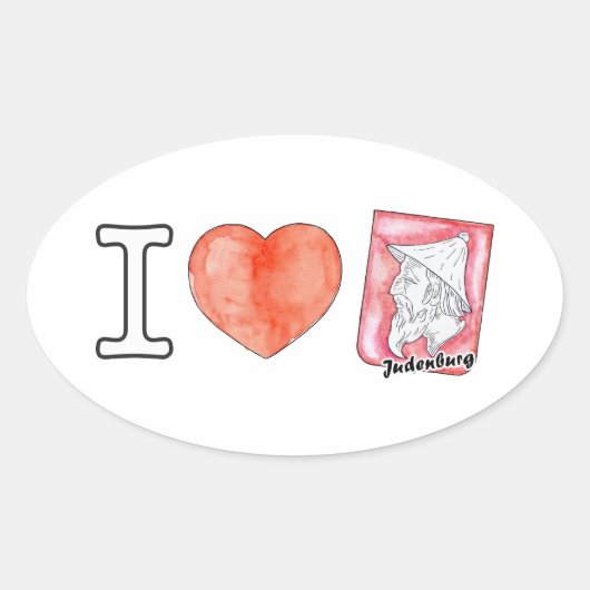 Wappen Steiermark Ich liebe Judenburg Ovaler Aufkleber (Vorderseite)